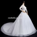 Long Sleeve Long Train Sweetheart Neckline Lace wedding dress ball gown